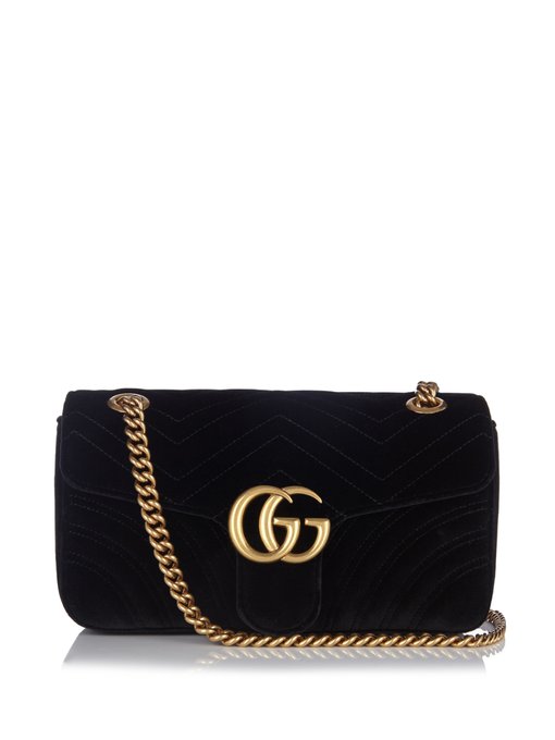 GG Marmont chevron-velvet cross-body bag | Gucci | MATCHESFASHION.COM US