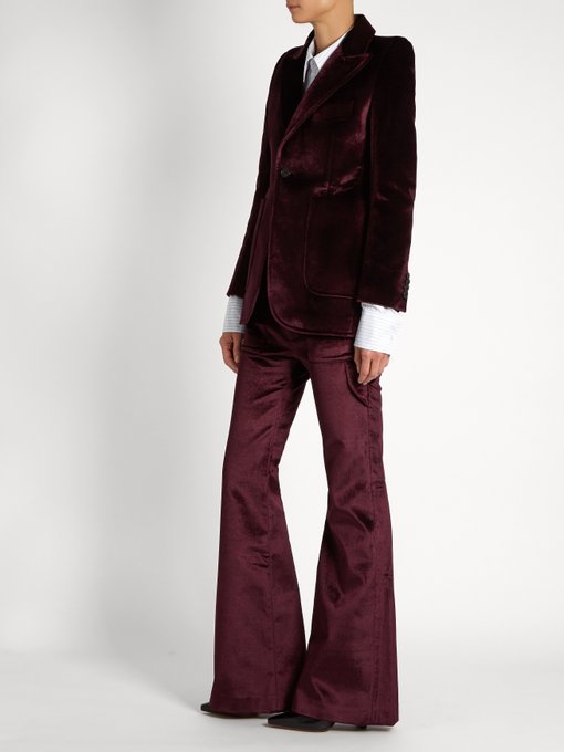 Vetements Patch-pocket velvet blazer