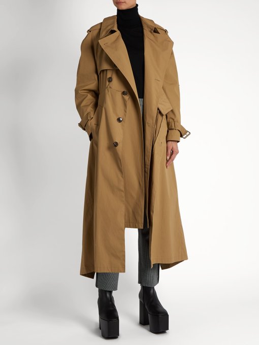 Balenciaga Double-breasted cotton-gabardine trench coat
