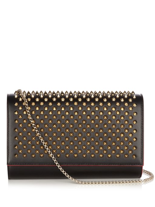 christian louboutin paloma clutch black calfskin - handbags