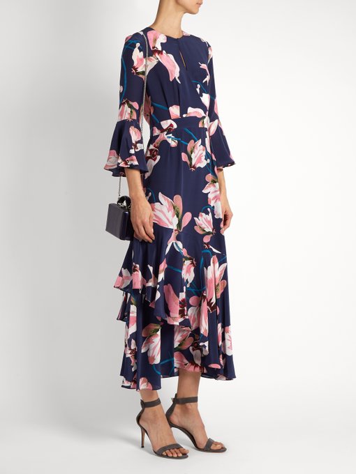 Erdem Florence Kayo Lily-print silk crepe dress