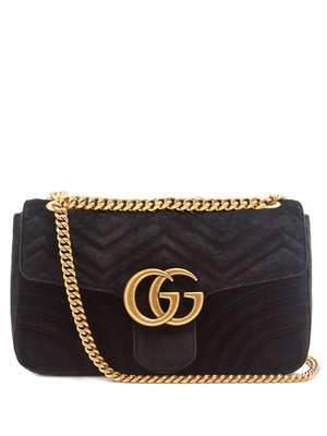 GG Marmont medium quilted-velvet cross-body bag | Gucci | MATCHESFASHION.COM US