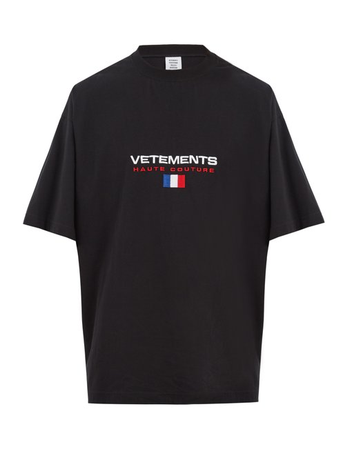 vetements logo-print oversized t-shirt