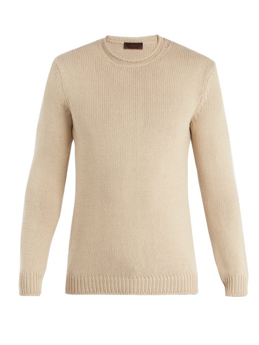 ribbed-knit cotton sweater