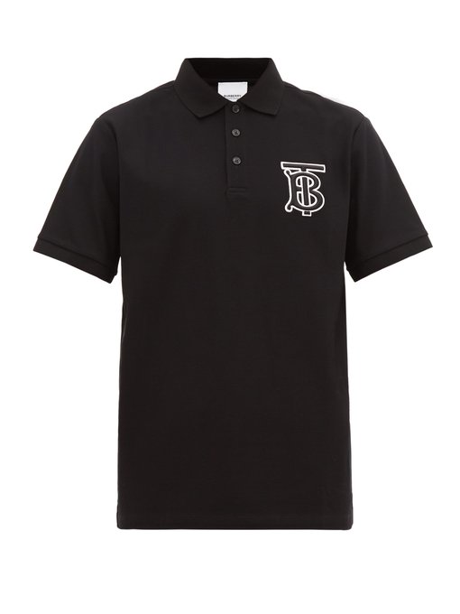 tb-embroidered cotton-piqué polo shirt
