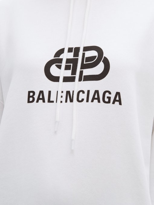 bb logo-print hooded cotton-jersey sweatshirt