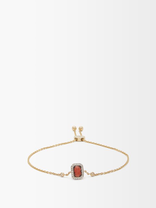 Anissa Kermiche January diamond, garnet & gold chain bracelet