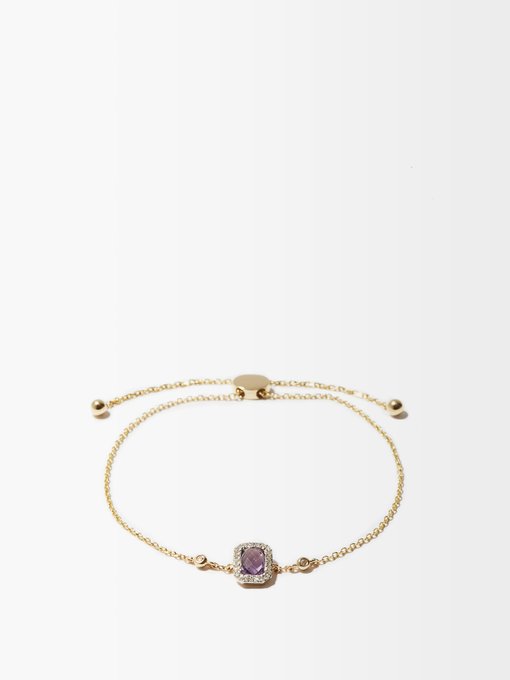 Anissa Kermiche February diamond, amethyst & 14kt gold bracelet
