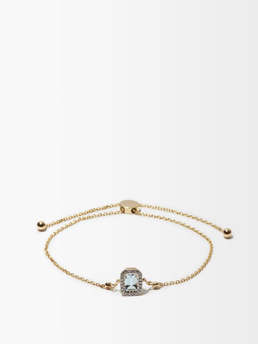 Anissa Kermiche March diamond, aquamarine & 14kt gold bracelet
