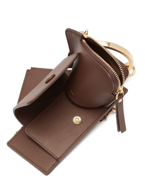 banglering smooth-leather clutch bag