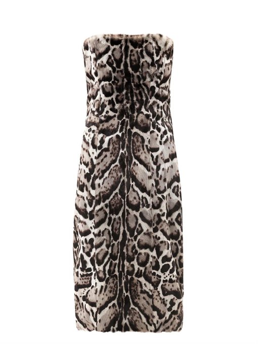 Christopher Kane Jaguar-print goat hair and leather dress