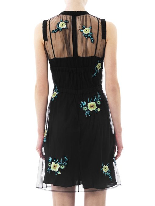 Christopher Kane Floral embroidered tulle dress