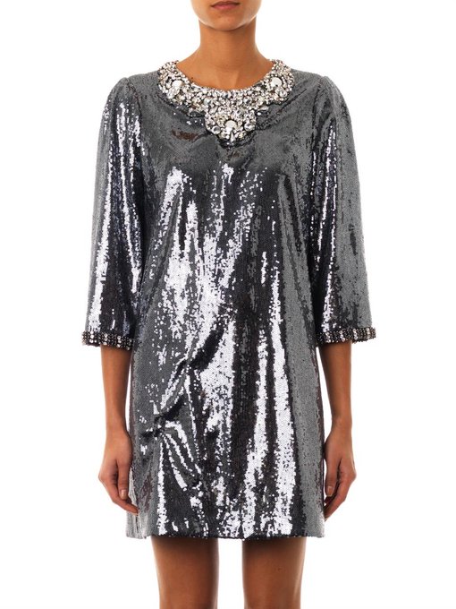Dolce & Gabbana Crystal and sequin-embellished dress