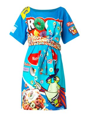 Moschino Froggy-print tie-front dress