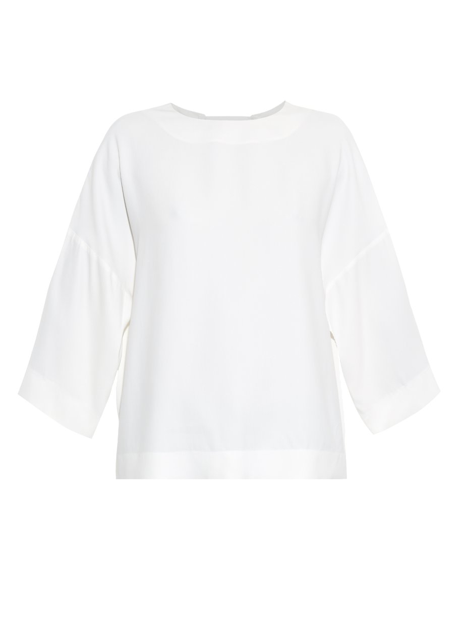 White Drop-shoulder crepe top | Raey | MATCHESFASHION US