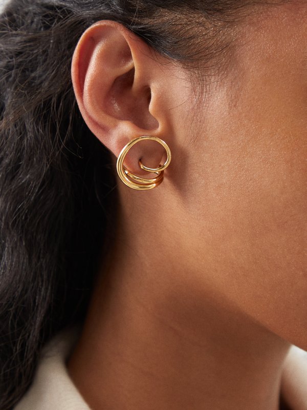 Charlotte Chesnais Round Trip gold-plated earrings