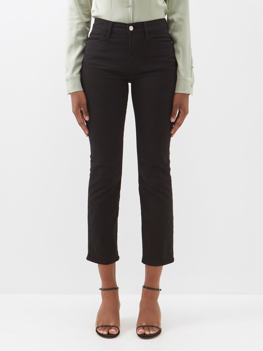 Frame Denim Womens High Waisted Capri Pants Black Choose Size 0, 4
