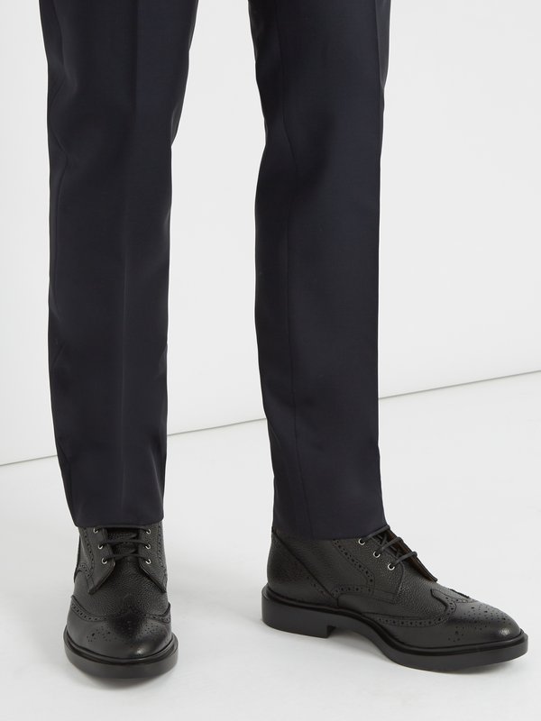 Thom Browne Wingtip grained-leather boots