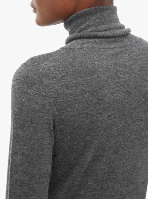 Grey Roll-neck fine-knit cashmere sweater | Raey | MATCHES US