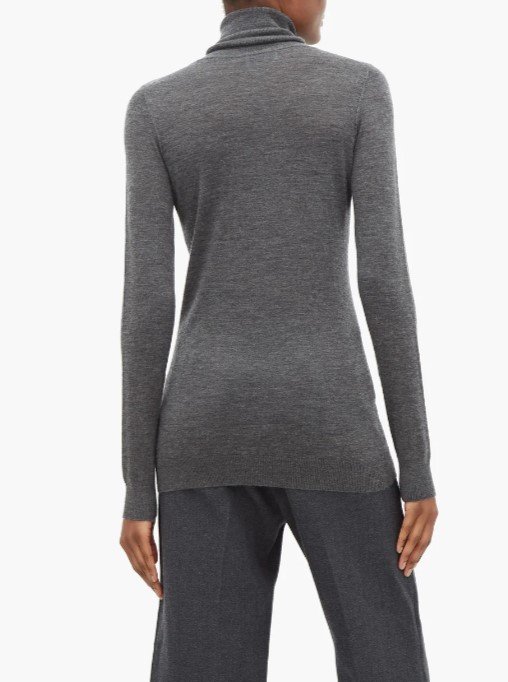 Grey Roll-neck fine-knit cashmere sweater | Raey | MATCHES US