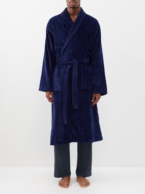Derek Rose Triton cotton-velour bathrobe
