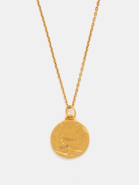 Gold Libra gold plated necklace Alighieri MATCHES UK