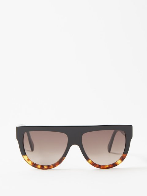 Celine Show Rectangular Acetate Sunglasses in Black | Lyst UK