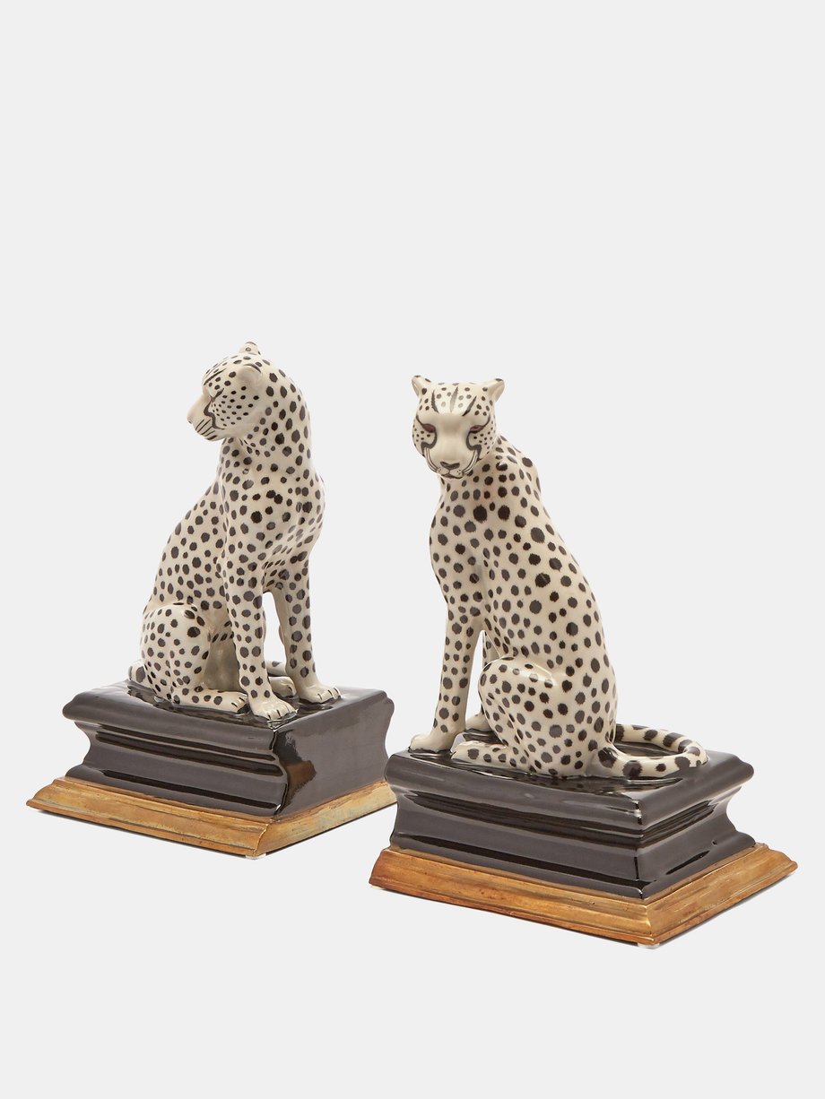Brown Cheetah porcelain bookends | House of Hackney | MATCHESFASHION AU