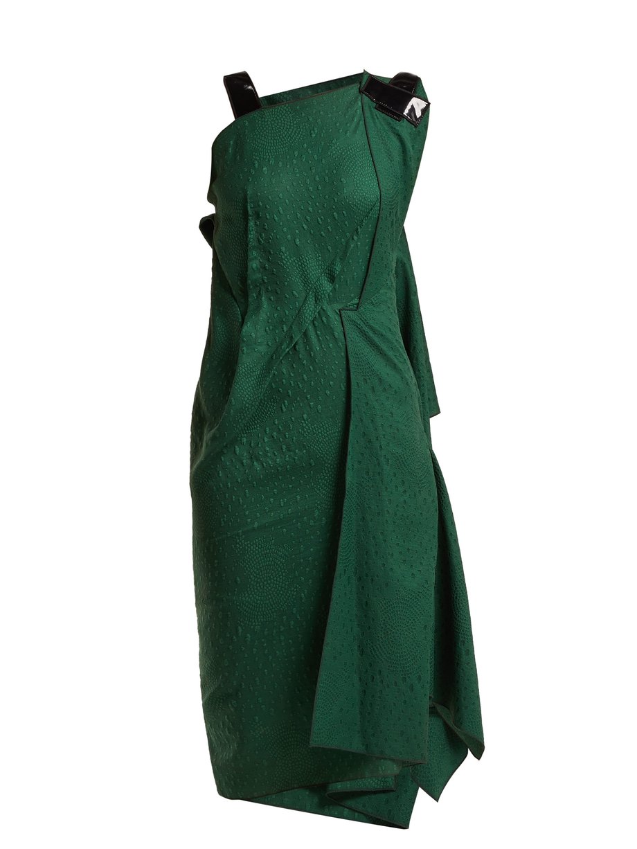 Roland Mouret Cedrela silk blend-jacquard asymmetric midi dress
