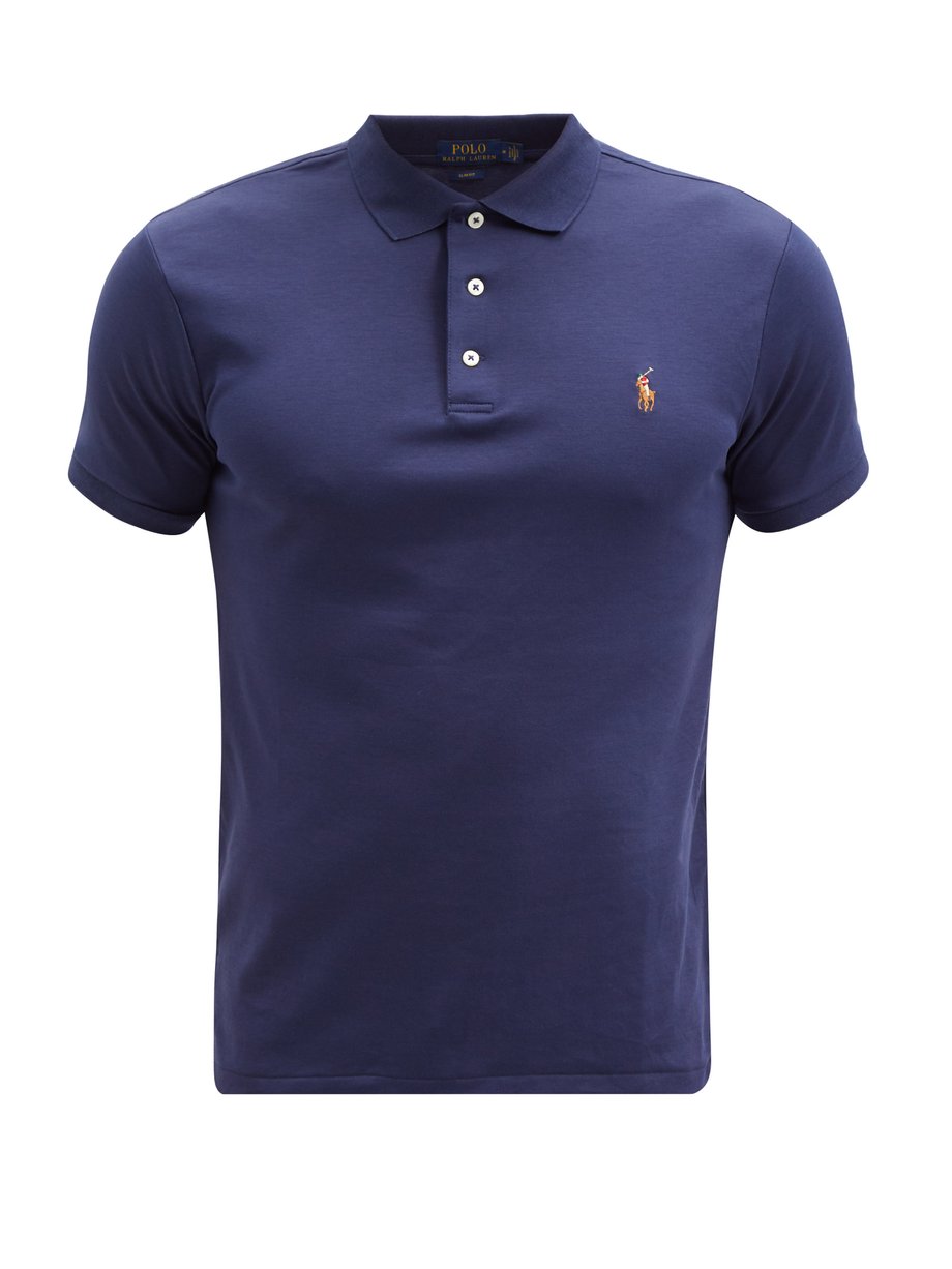 Navy Slim-fit cotton polo shirt | Polo Ralph Lauren