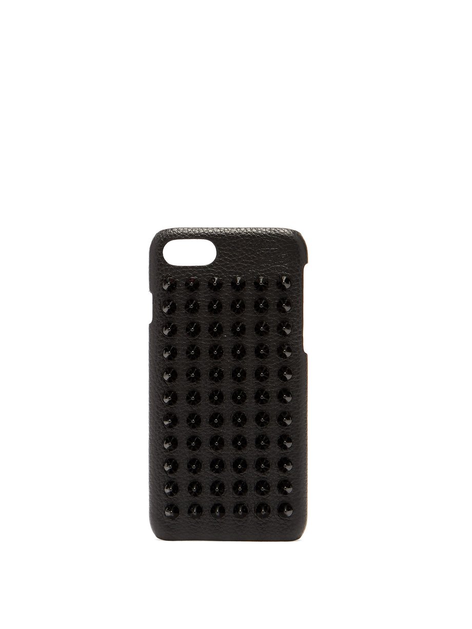 Black Loubiphone spike leather iPhone® 7/8 case | Christian 