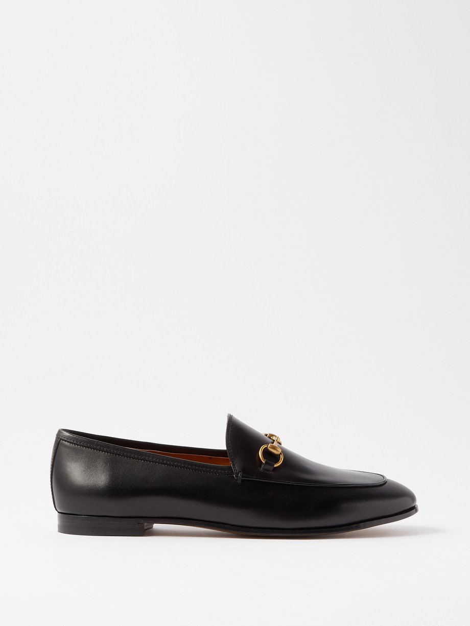 Black Jordaan Horsebit leather loafers | Gucci | MATCHESFASHION UK