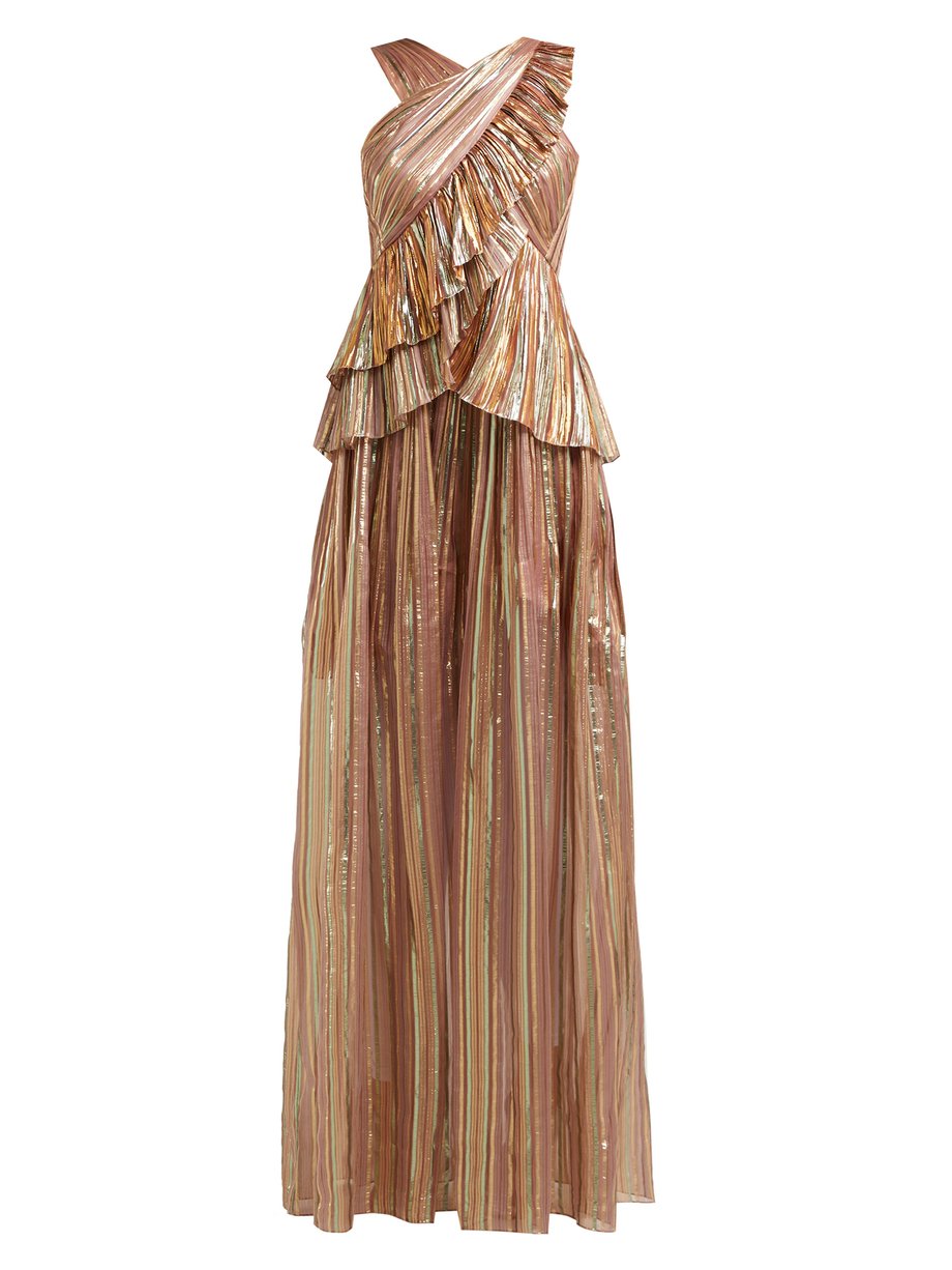 Peter Pilotto Striped lamé-chiffon gown