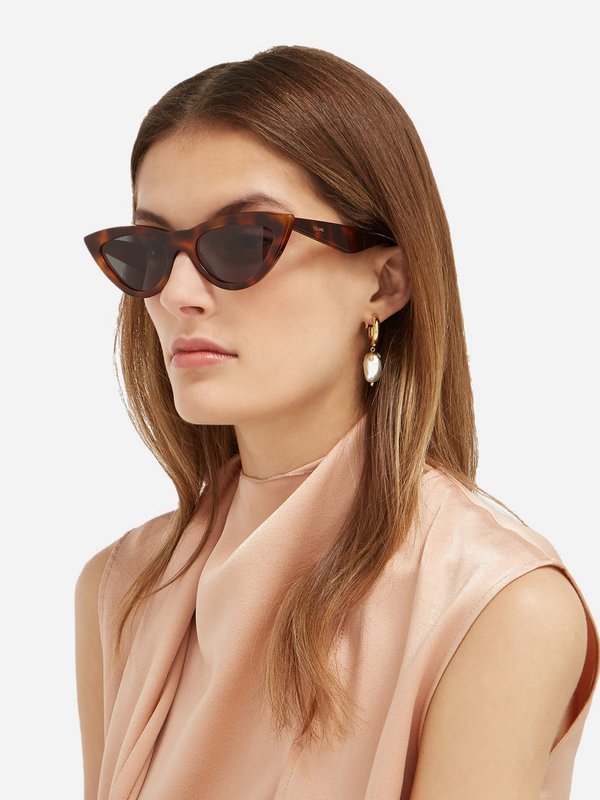 Celine Eyewear Cat-eye tortoiseshell acetate sunglasses