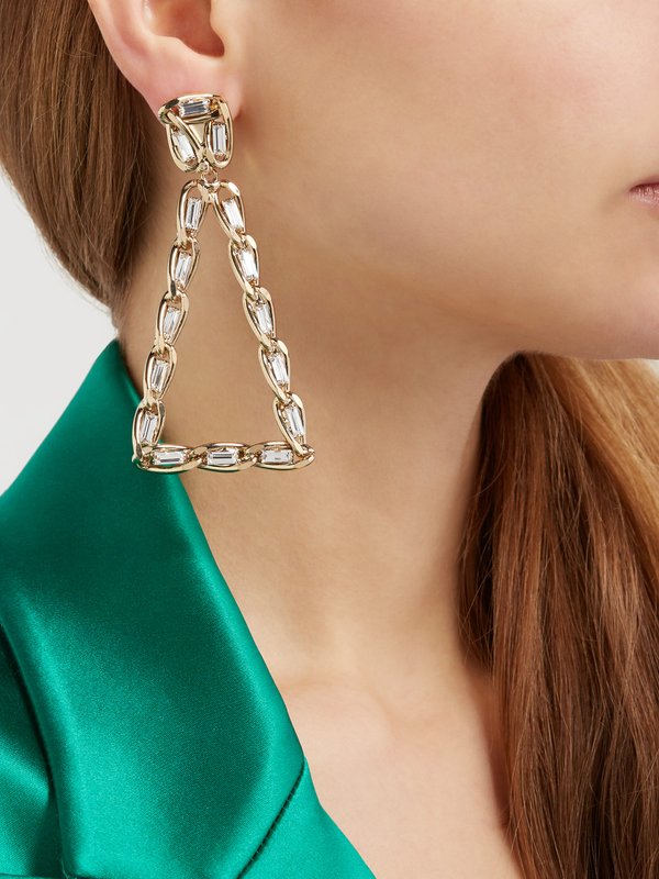 Rosantica (Rosantica ) Crystal triangle clip earrings