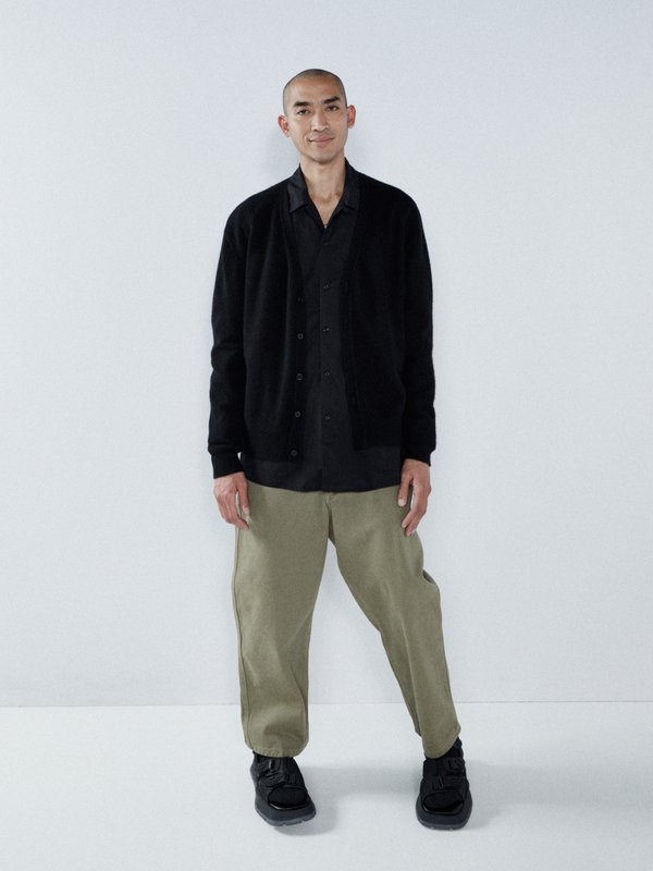 Black Loose-fit cashmere cardigan | Raey | MATCHES UK