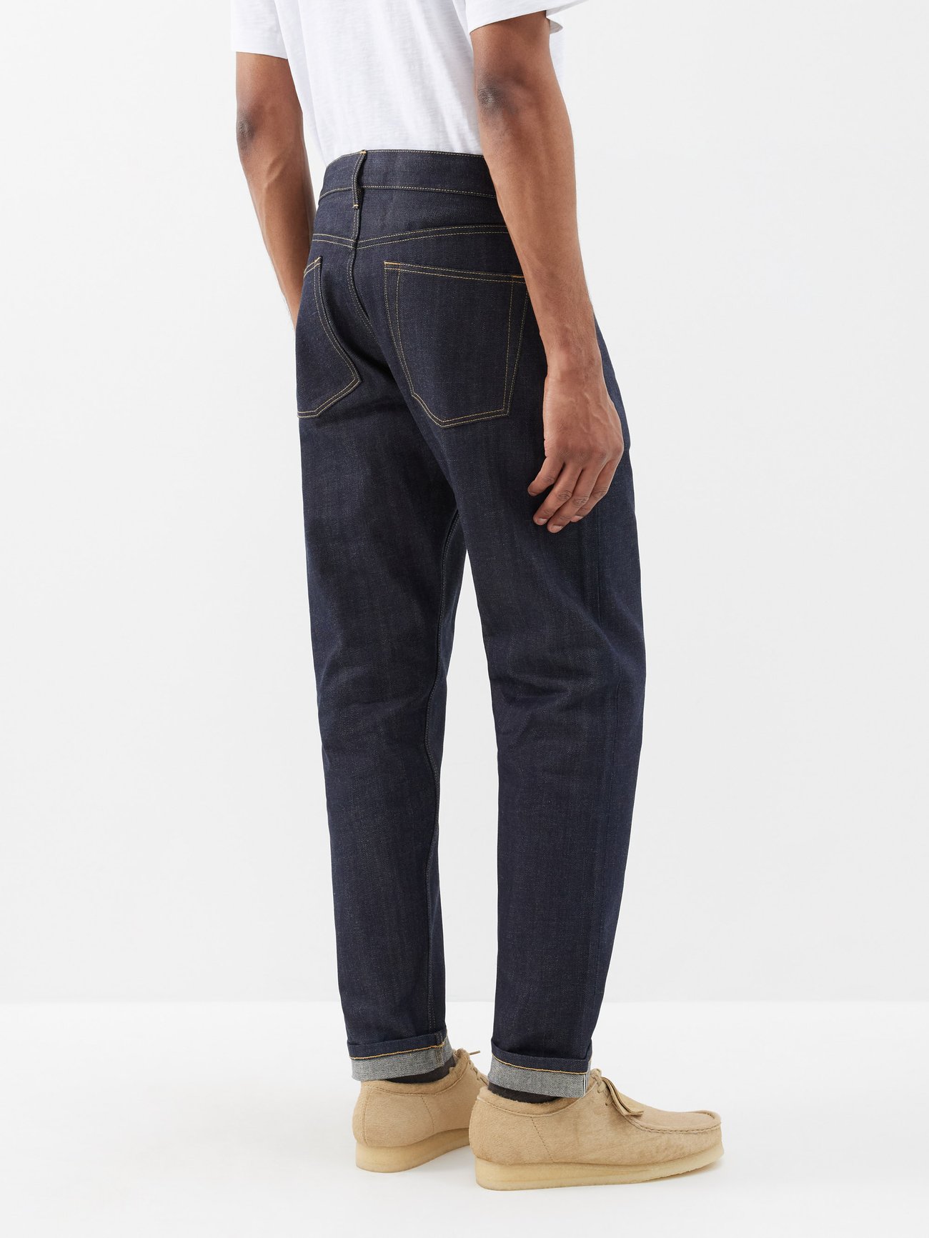 Blue Open selvedge-denim organic-cotton low-rise jeans, Raey