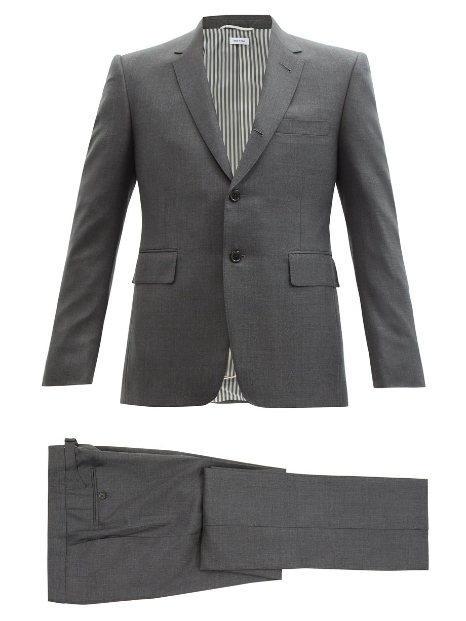 Grey Single-breasted wool-twill suit and tie | Thom Browne ...