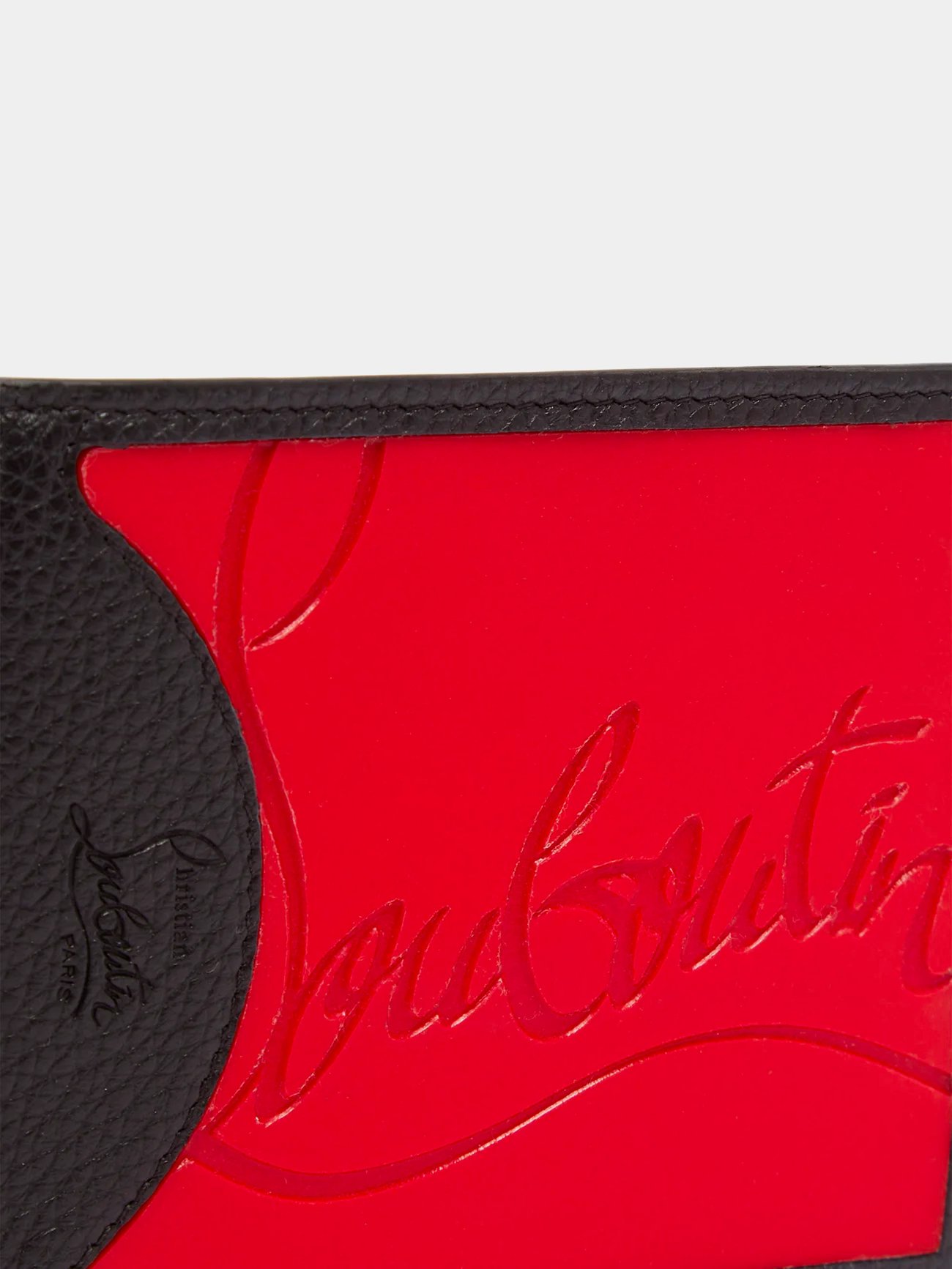 Shop Christian Louboutin Plain Leather Folding Wallet Logo Card