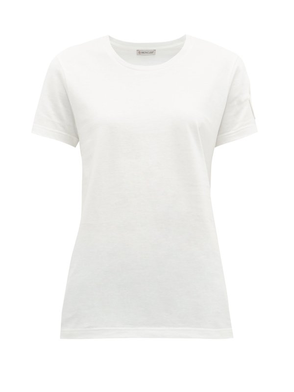 Moncler T-shirt en coton à appliqué logo
