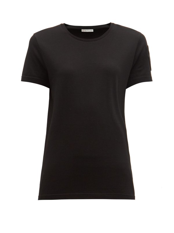 Moncler Velvet-logo appliqué cotton-jersey T-shirt