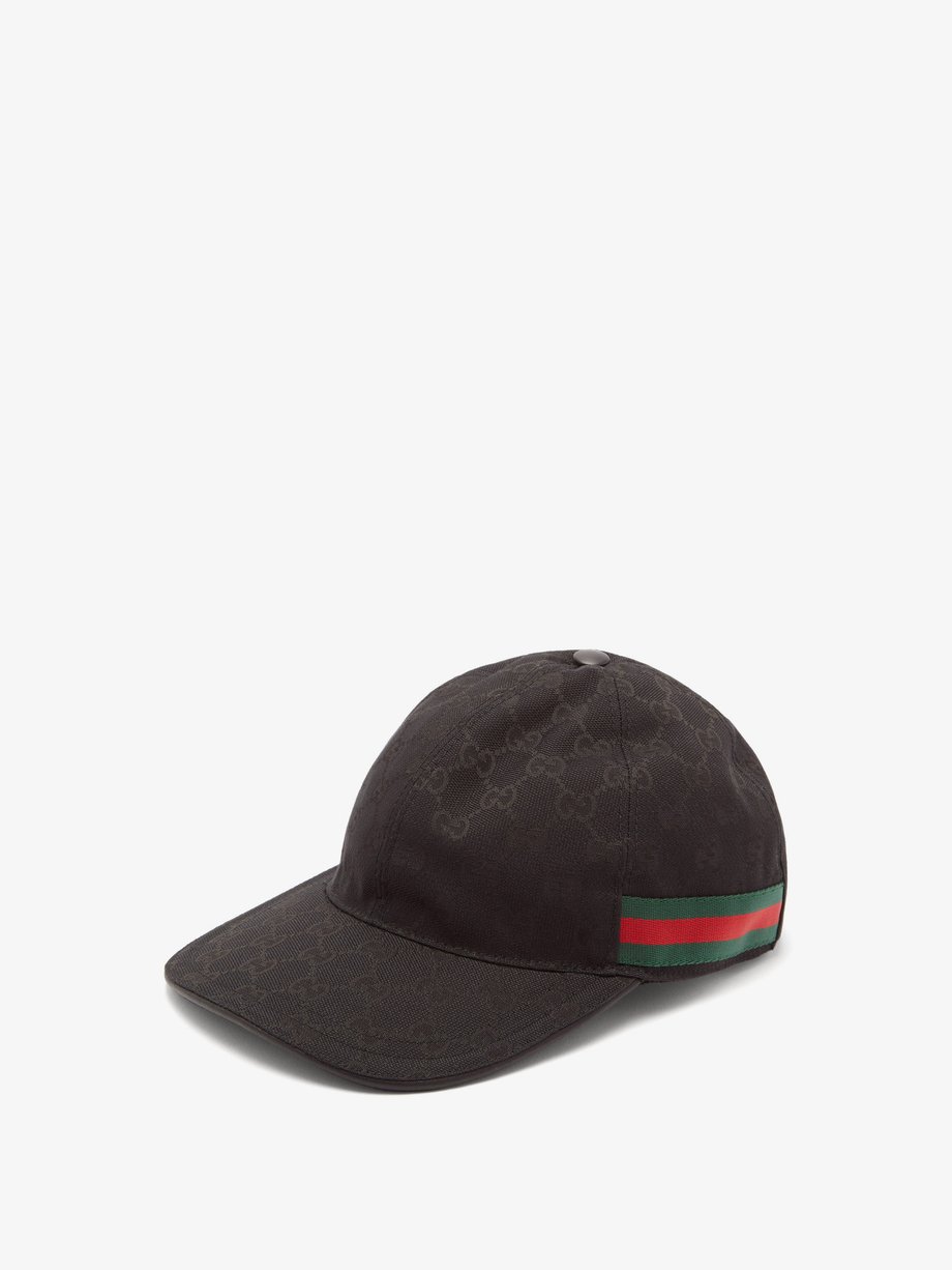 Black Web-stripe GG logo-jacquard baseball cap | Gucci