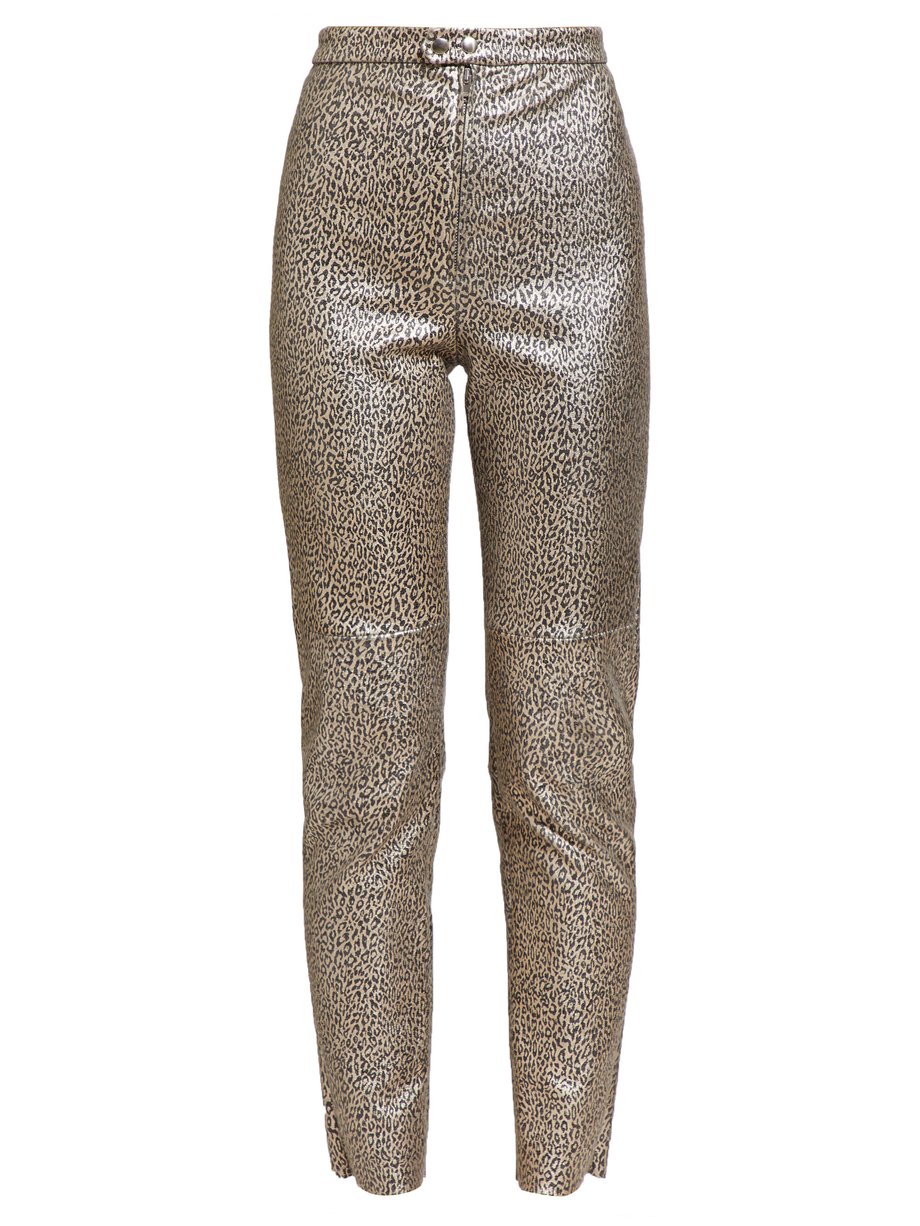 Isabel Marant Etienne leopard-print leather trousers
