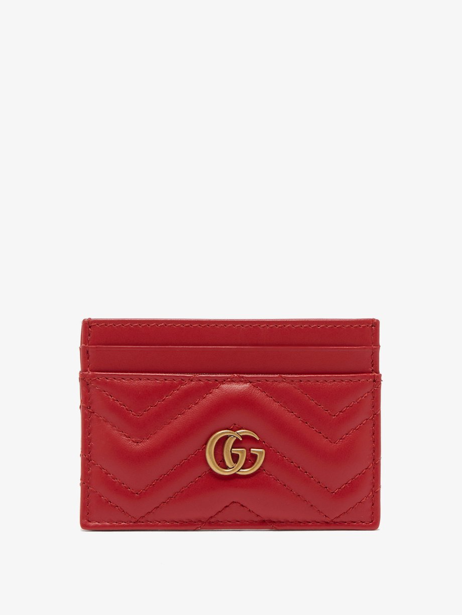 Red GG Marmont leather cardholder | Gucci | MATCHES UK