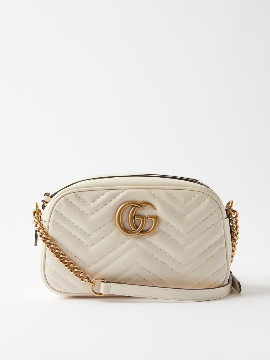 gezagvoerder Erge, ernstige Doe mijn best White GG Marmont small quilted-leather cross-body bag | Gucci |  MATCHESFASHION US