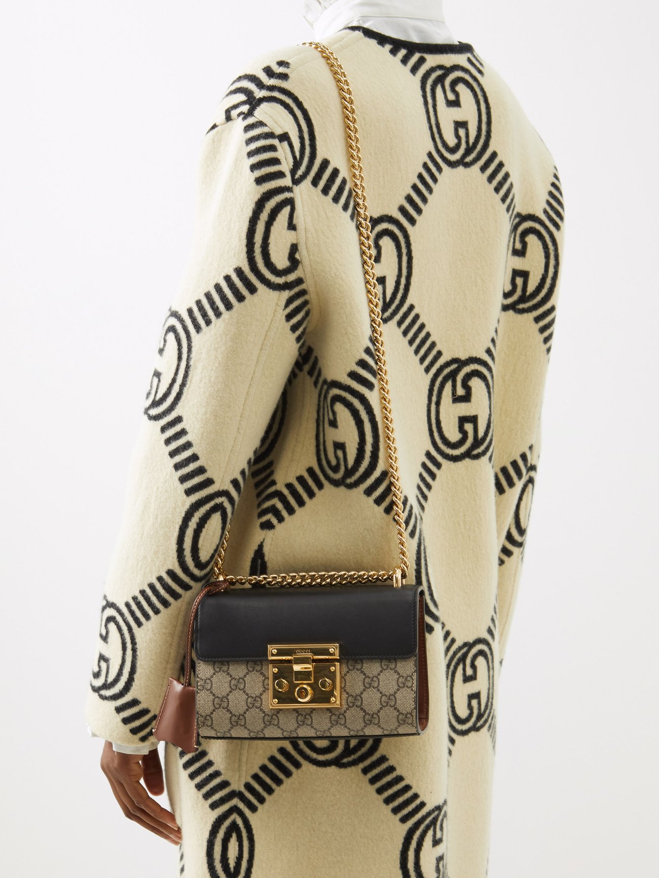 Beige Padlock mini GG-monogram cross-body bag, Gucci