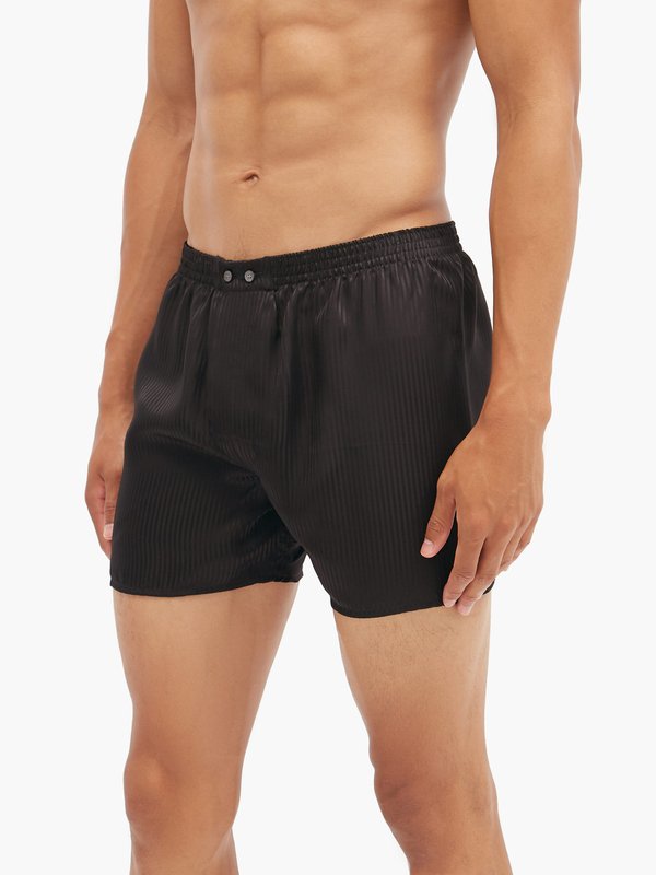 Derek Rose Woburn satin-striped silk boxer shorts