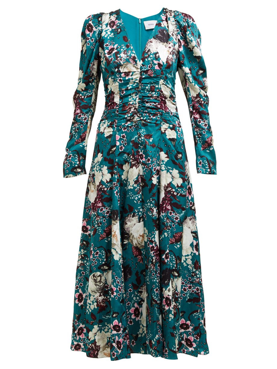 Green Annalee floral-print crepe dress | Erdem | MATCHESFASHION UK
