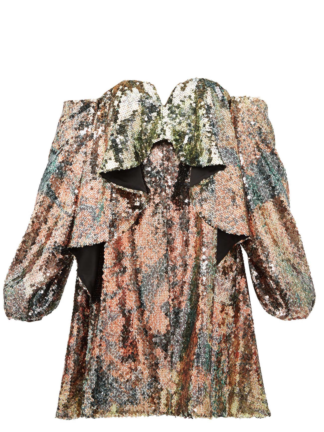 Metallic Sequinned draped bustier dress | Innovators | MATCHES UK