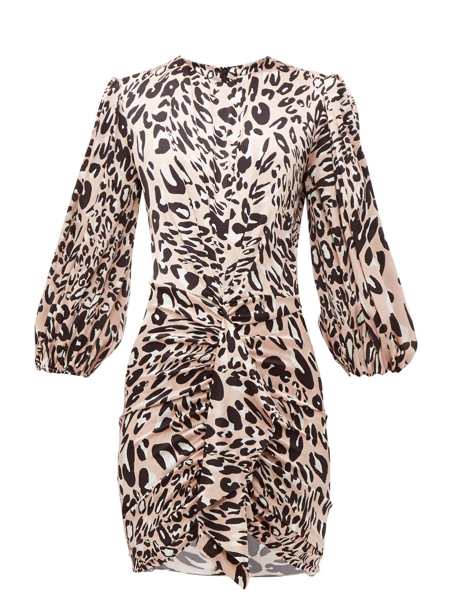 Alexandre Vauthier Leopard-print stretch-silk satin mini dress
